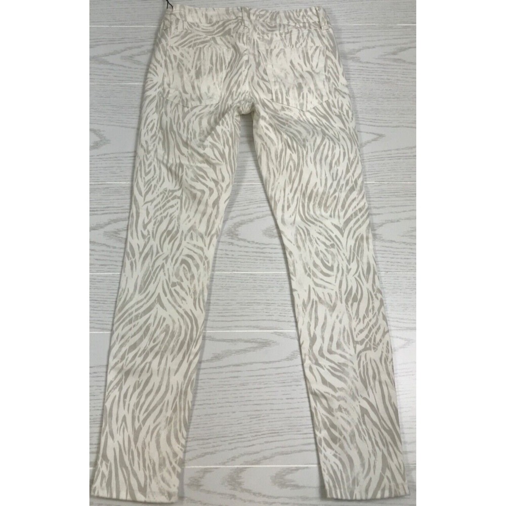 Hudson Nico Skinny Jeans Womens 27 White Zebra Print Stretch Mid Rise Preppy New
